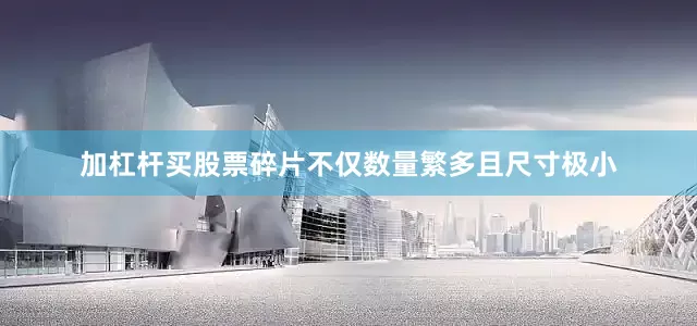 加杠杆买股票碎片不仅数量繁多且尺寸极小